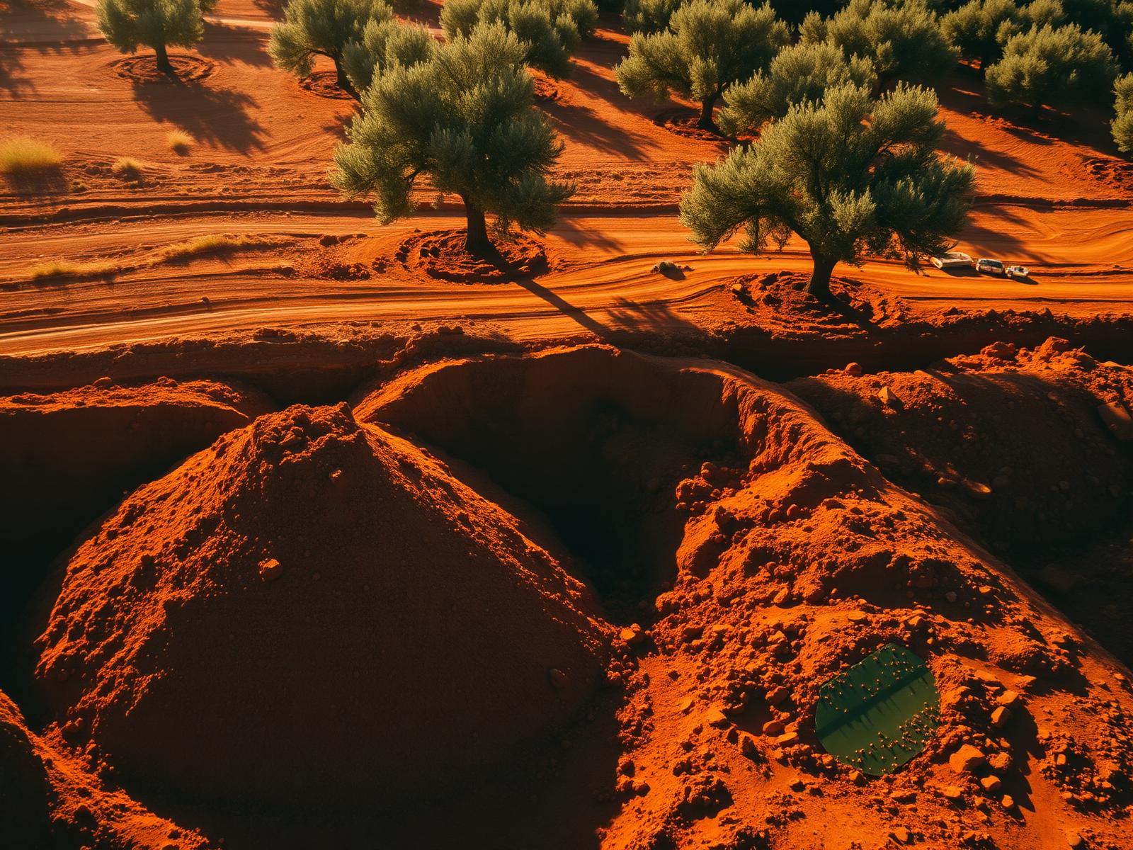 Excavated red earth in Provence